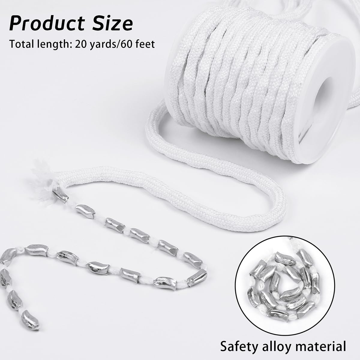 KTNGY 20 Yards Curtain Weighted Tape Drapery Weights Rope Drapes Cording Covered with Fabric Curtain DIY Accessories for Added Weight(0.1 Lb/Meter)