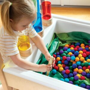 Guidecraft Sensory Table System with Lid for Kids - Sand and Water Table with Large Play Bin, Chalkboard, and Arch | Toddler Activity Table Center for Indoor and Outdoor Use