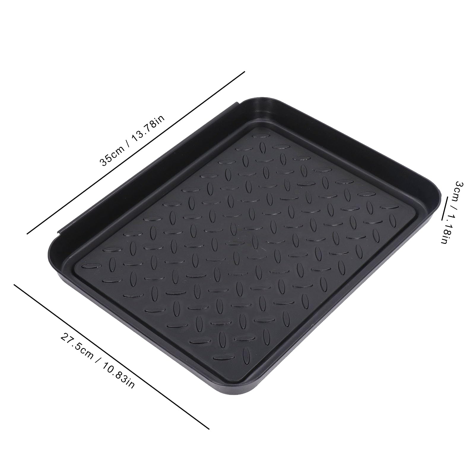 lvifloae Small Boot Tray Entryway Indoor Shoe Mat Tray Wet Rubber Boot Tray For Floor Protection Home Office Hotel Outdoor Or Indoor 13.78 x 10.83 x 1.18in