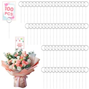 100 pcs floral card holder table number card holders, circle swirl round place card holder, pin wire card holder picture holder centerpieces cake photo memo note holders for diy party decoration