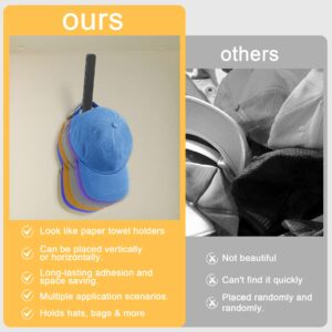 PEDORUBY Hat Rack for baseball caps, Strong Hat Hooks Wall Mount hat rack Ball Cap Holder. Multi-Purpose Hat Organizer for Hats, Clothes, Towels, 2 Pack Black