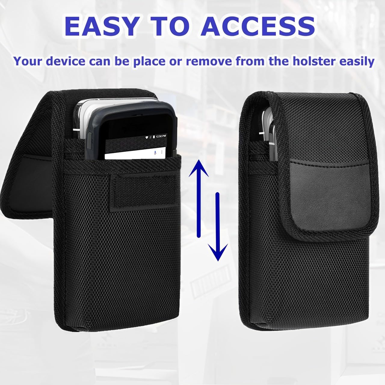 Scanner Holster for Zebra TC52 TC53 TC57 TC58,Carrying Case Pouch Compatible with CT40 CT60 EDA51 EC50 Most Handheld Barcode Scanner & Mobile Phone