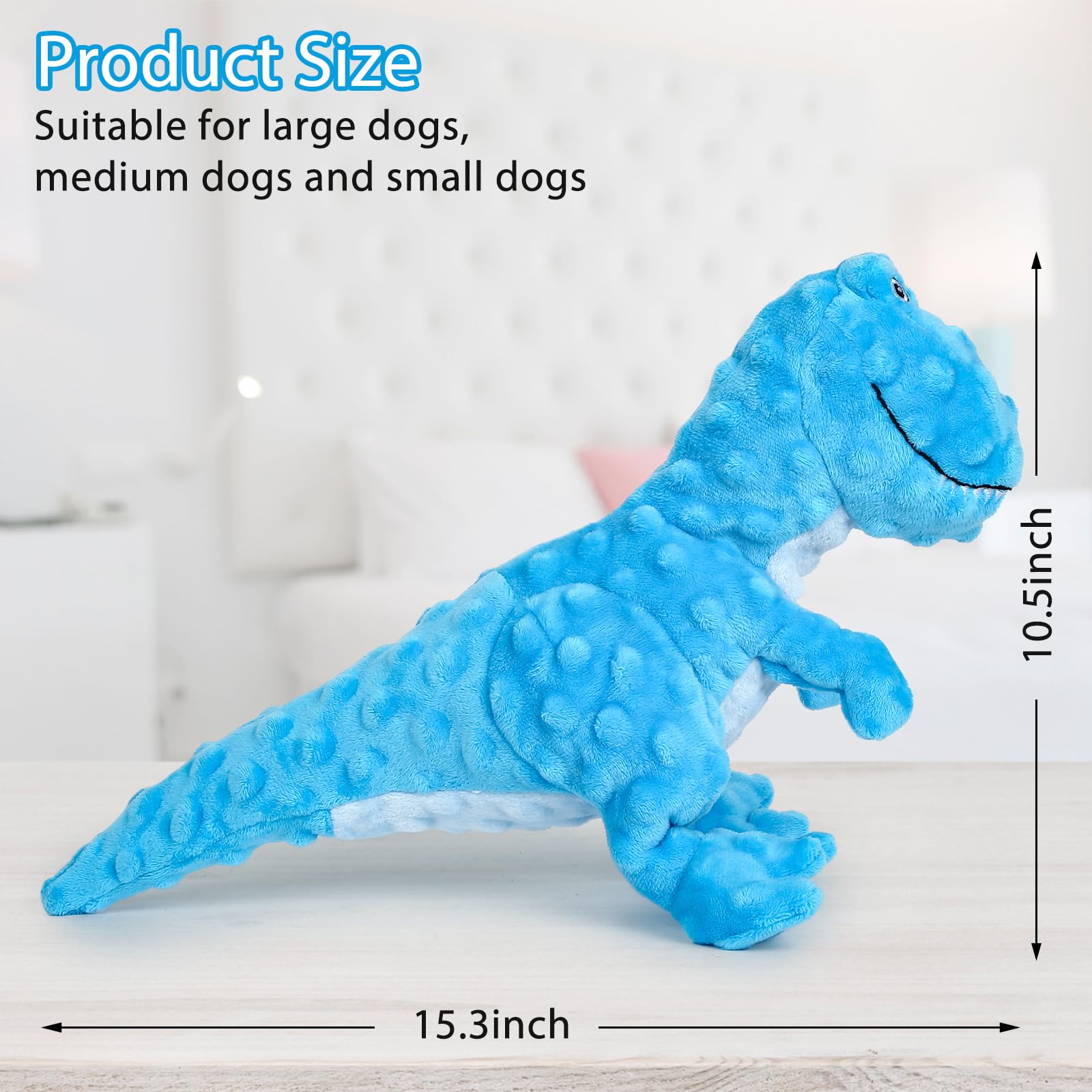 Generic Dog Squeaky Toys for Small, Medium and Large Dogs, Tug of War Dog Plush Toys with Cotton Material and Crinkle Paper, Relieve Boredom/Keep Them Busy, Blue