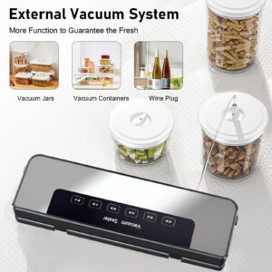 Live Go Food Saver Vacuum Sealer Machine,High-Speed Continuous Working Suction Power Food Sealer with 10 Airtight Bags and Accessory Hose for Food Save and Storage