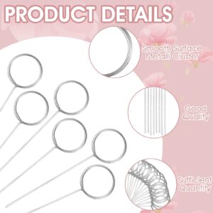 100 Pcs Floral Card Holder Table Number Card Holders, Circle Swirl Round Place Card Holder, Pin Wire Card Holder Picture Holder Centerpieces Cake Photo Memo Note Holders for DIY Party Decoration