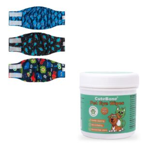 cutebone dog diapers male and pet eye wipes kit