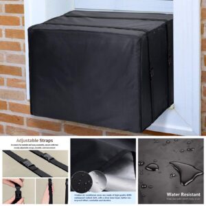 Fixiooz Air Conditioner Cover for Outside Unit,Water-Resistant Outdoor Window Square AC Cover, Outside Window Protection Cover Winter AC Cover 17X13X12 Inches, Black