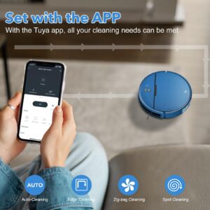 Robot Vacuum and Mop Combo, 2 in 1 Mopping Robot Vacuum Cleaner Compatible with WiFi/App, Robotic Vacuum Up to 2300Pa Suction, Self-Charging, Slim, Ideal for Hard Floor, Pet Hair, Low Pile Carpet