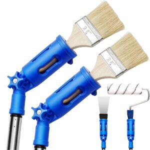 willbond 2 pcs paint brush extender multi-angle paint edger tool for walls extension pole attachments roller scraper paint brush holder rotating head edger painting tool for ceilings trim corner