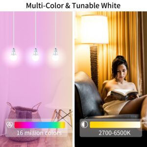 DoHome led Smart Light Bulbs, Homekit Smart Bulb 9W 900LM Work with Alexa, Apple Home, Google Home 2.4GHz WiFi Bluetooth Light Bulb A19 E26 RGBWW Color Changing Dimmable LED Light Bulb 2Pack