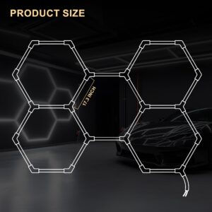 SLARY LED Hexagon Garage Lights, 24 Pack Car Garage Light Tubes, 192W, 23040LM, 6500K Super Bright, 5 Grid Systems Car Detailing Ceiling LED Light for Garage Warehouse Workshop Basement Gym