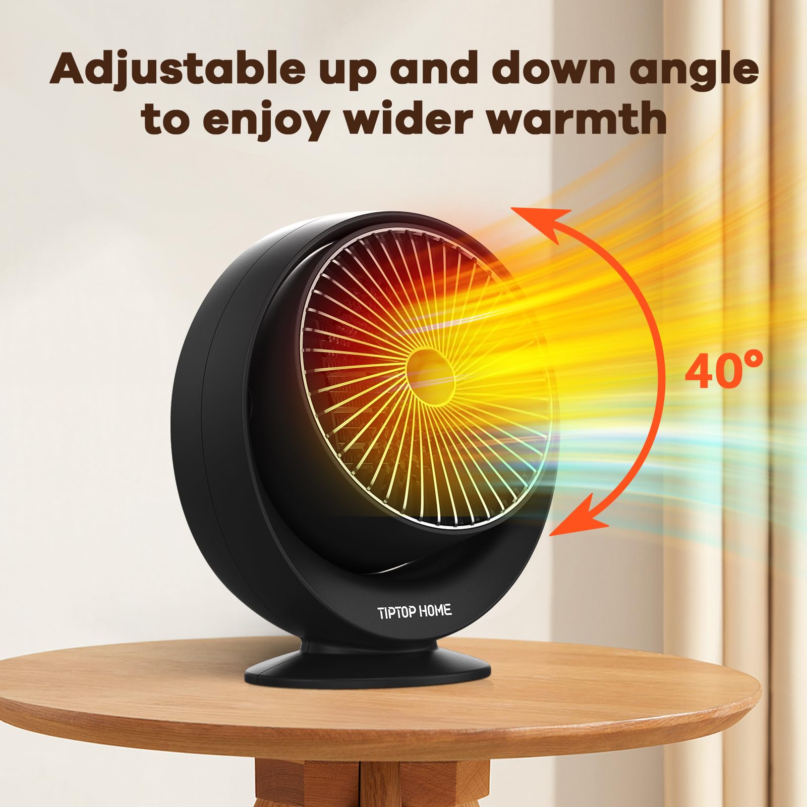 Space Heaters for Indoor Use, Portable Heater PTC Fast Heating, Electric Heater with 2 Heating Modes, Safe Quiet Ceramic Heater with Thermostat, Small Space Heater for Office Desk Bedroom Bathroom