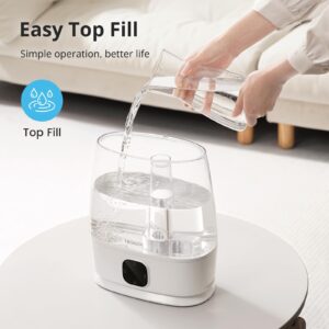 TASIGOK Humidifiers for Bedroom Home, 6L Cool and Warm Mist Air Humidifier for Large Room Baby Nursery, 50H Easy Clean and Top Fill, Quiet with Ultrasonic, Essential Oils, Auto Mode, for House, Plants