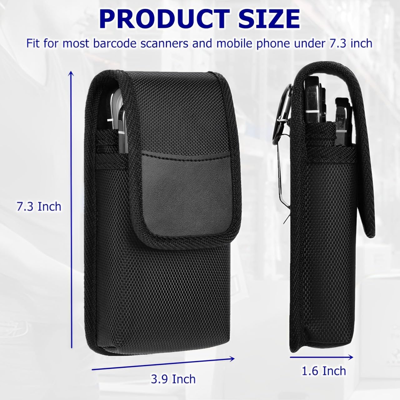 Scanner Holster for Zebra TC52 TC53 TC57 TC58,Carrying Case Pouch Compatible with CT40 CT60 EDA51 EC50 Most Handheld Barcode Scanner & Mobile Phone