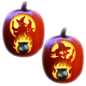 Pumpkin Masters Wicked Cauldron Complete Halloween Pumpkin Carving & Lighting Kit (Batteries Not Included),