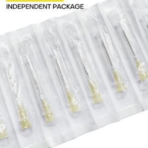 20G 5/8 Inch Luer Lock Disposable Needle with Cap for Lab Supplies, 100 Pack 16mm Industrial Injection Accessories