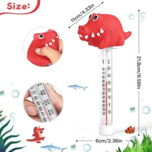 Floating Pool Thermometer, Large Display with String Easy to Read, Shatter Resistant, for Outdoor & Indoor Swimming Pools, Spas, Hot Tubs & Aquariums (Alligator)