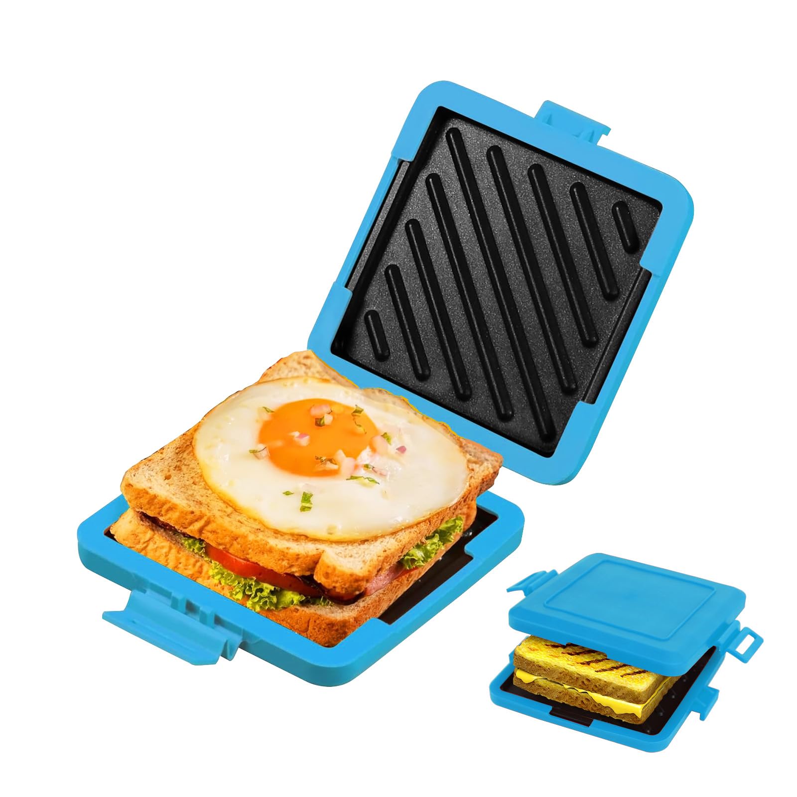 Microwave Toastie Maker, Microwave Toaster Sandwich Maker, Grilled Cheese Maker, Microwave Grill Tray Crisper, NO Electricity, Fast Heat, Dishwasher Safe