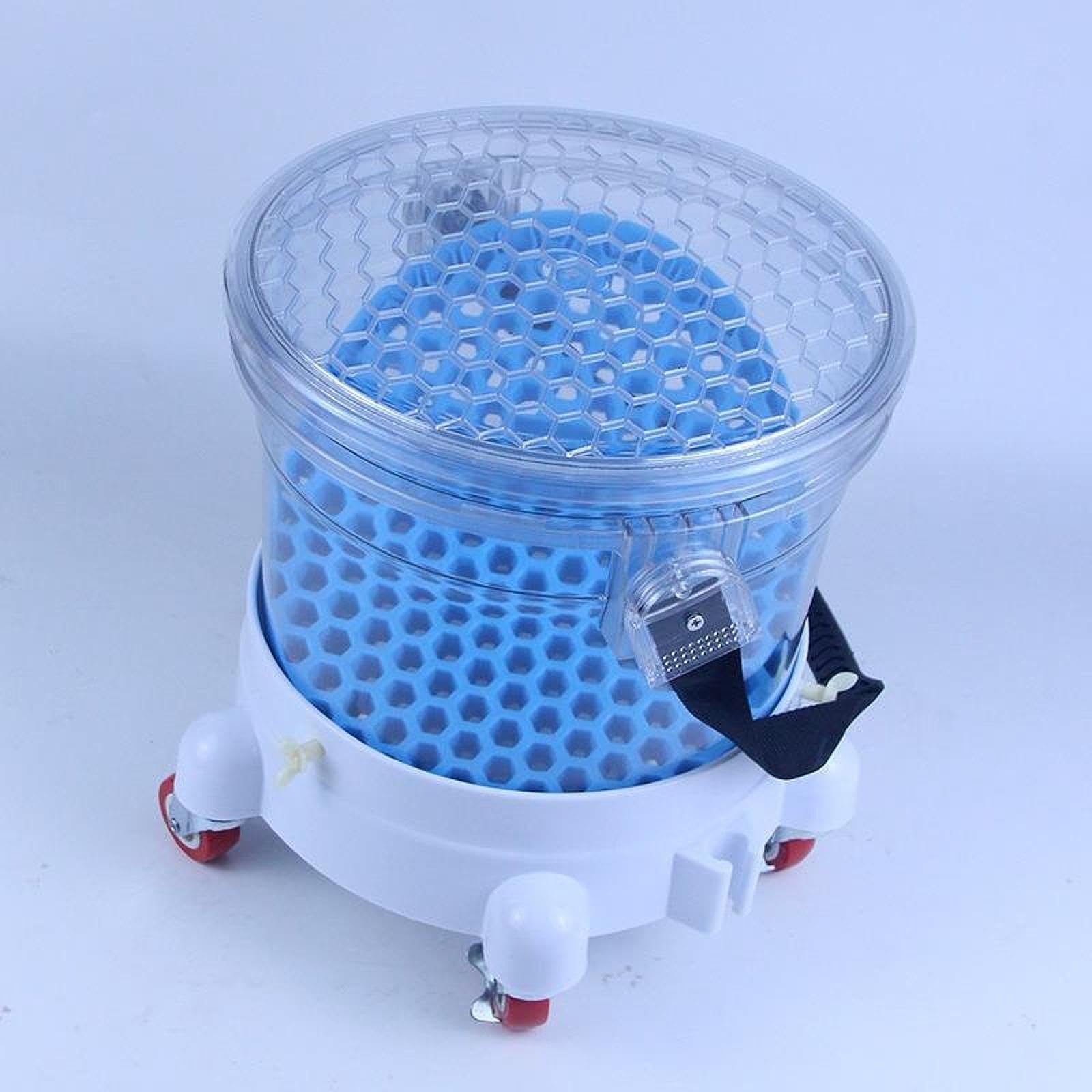 QccHieUs Car Wash Bucket with 5 Swivel Wheel Casters Professional Transparent Structure