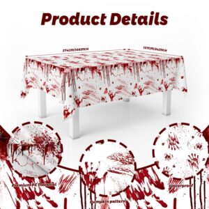 MEHOFOND Have a Killer Birthday Decoration, 194PCS Halloween Scream Party Tableware Decorations Include Killer Banner Bloody Hand Print Plates Napkins Tablecloth for Horror Themed Birthday Supplies