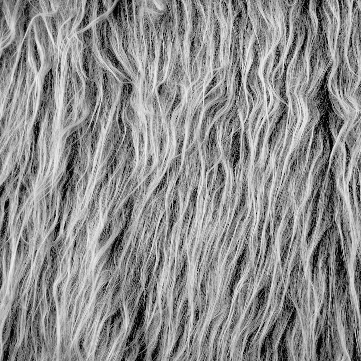 Faux Fur Fabric Christmas Winter Squares Shaggy Fur Fabric Patches Black Gray 18x40 Inch for DIY Craft Hobby Halloween Winter Costume Decoration