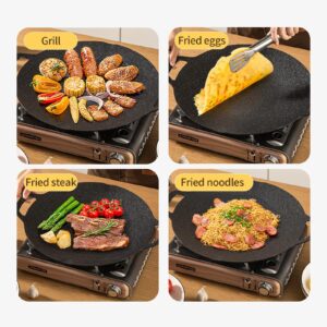 MAXCOOK Korean Grill Pan with Non Stick BBQ Griddle 11 inch Round 6-Layer Coating Compatible for Induction Gas Stove