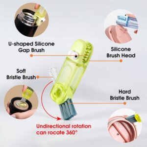 GOKOZIKI 4 in 1 Multifunctional Gap Cleaning Brush, Silicone Lid Cleaning Brush, 3 in 1 Cleaning Brush for Tumblers and Cups, Water Bottle Cleaning Tool, Lid Cleaner, Kitchen Gadget Brush