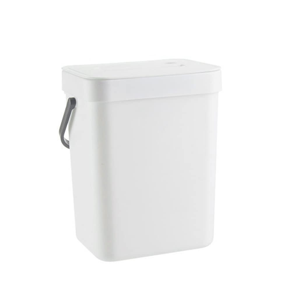 Food Waste Basket Bin, Kitchen Compost Bin, Hanging Trash Can with Lid, Small Countertop Compost Bin with Lid, Food Scrap Container, Wall Mounted Garbage Can, 3L 0.8 Gallon (C)