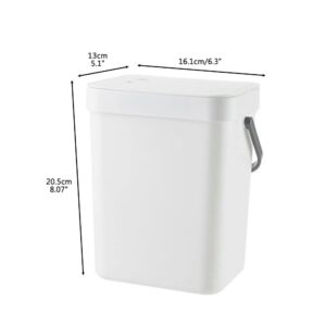 Food Waste Basket Bin, Kitchen Compost Bin, Hanging Trash Can with Lid, Small Countertop Compost Bin with Lid, Food Scrap Container, Wall Mounted Garbage Can, 3L 0.8 Gallon (C)