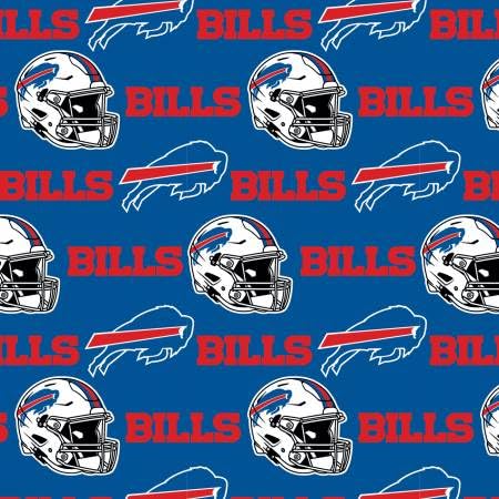 Buffalo Bills Cotton Fabric - NFL Team Logo Cotton Fabric by The Yard, Fat Quarter, Half Yard, 1 Yard, 2 Yard Cuts