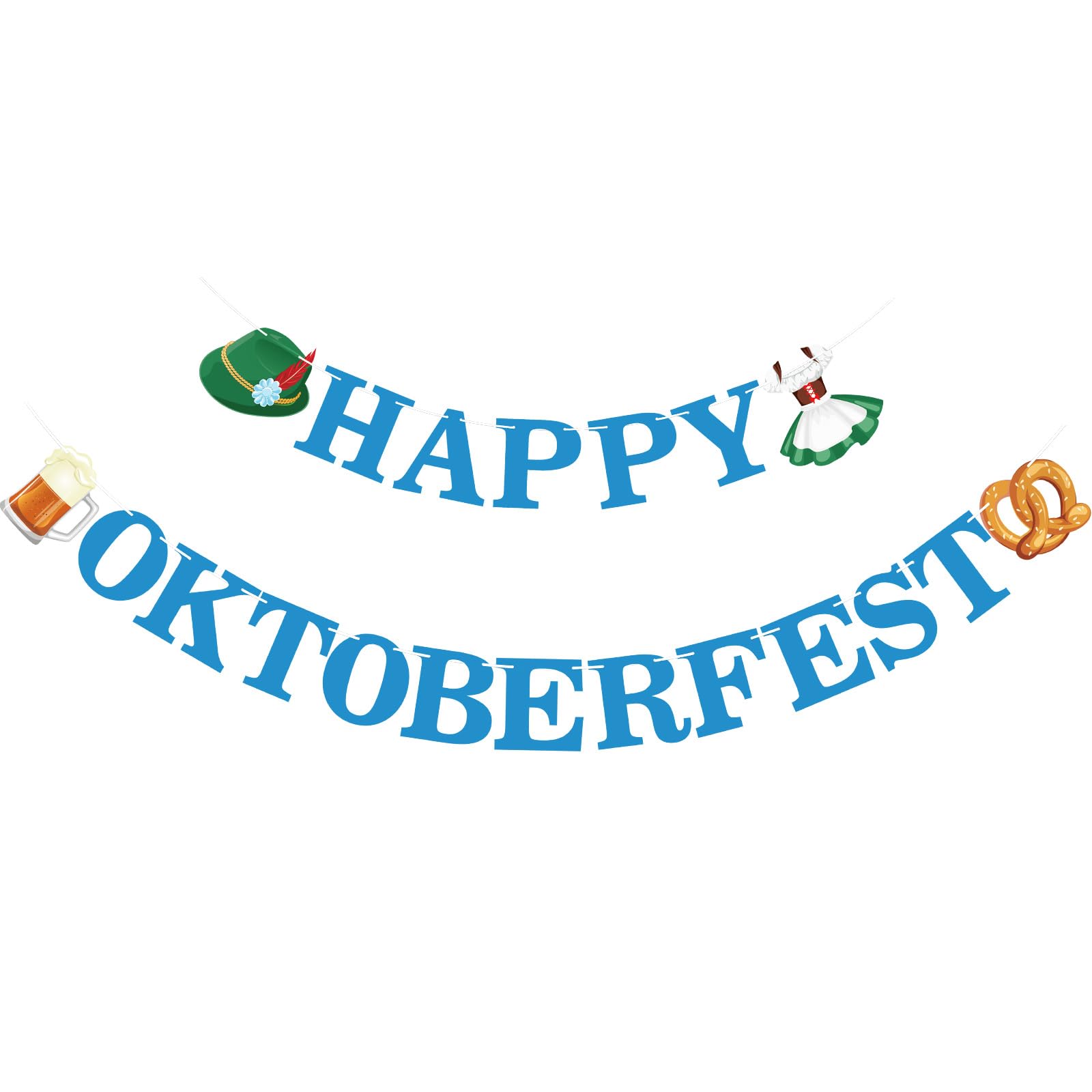 Oktoberfest Decorations Happy Oktoberfest Banner Bavarian Pennant Banner German Flag Party Bunting Garland for German October Festival Decorations Beer Party Supplies