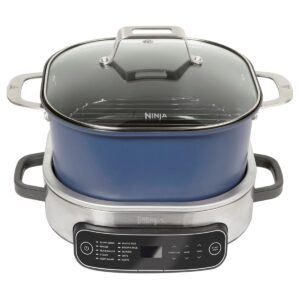 Ninja MC1101 Foodi Everyday Possible Cooker Pro, 8-in-1 Versatility, 6.5 QT, Replaces 10 Cooking Tools, Faster Cooking, Family-Sized Capacity, Adjustable Temp Control, Midnight Blue (Renewed)