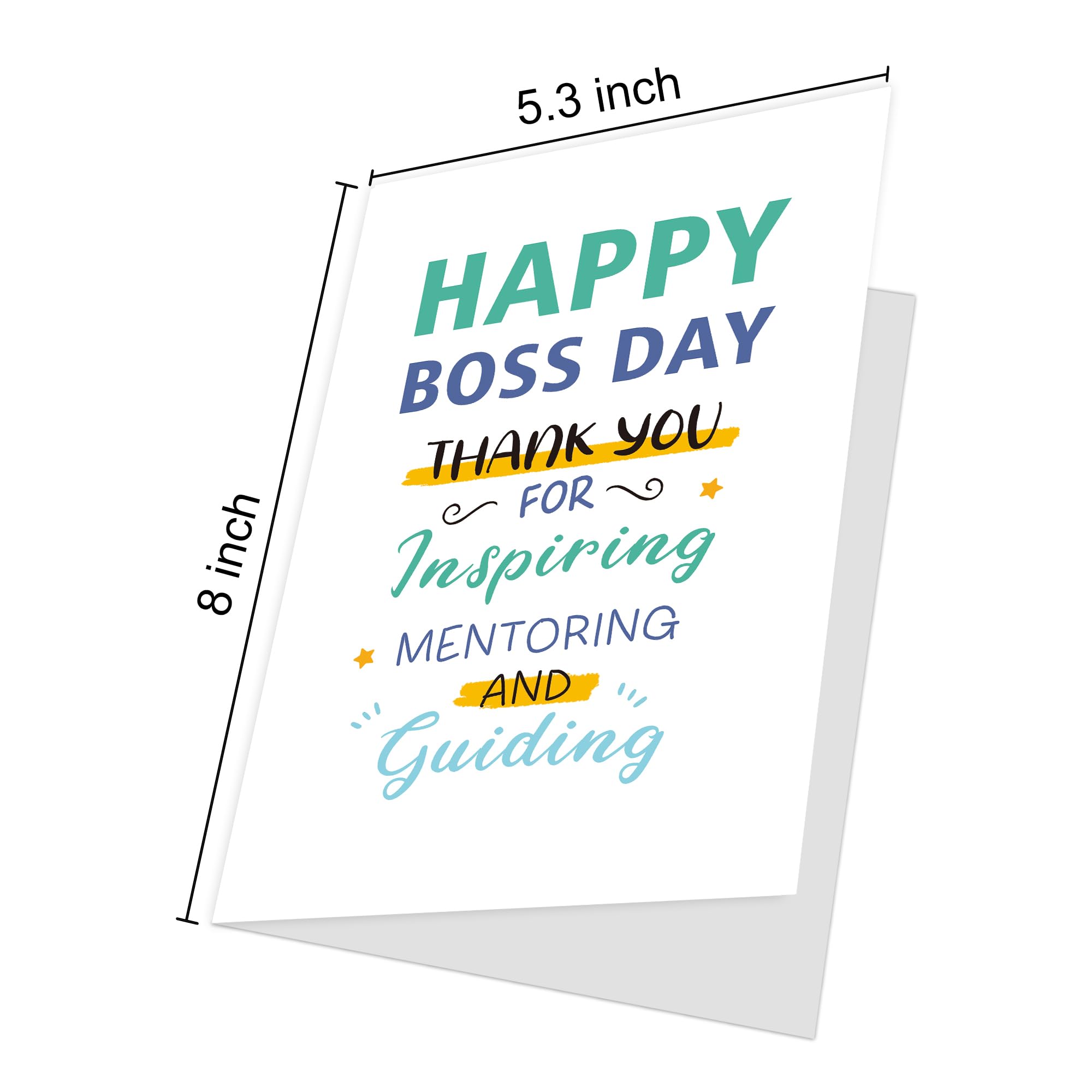 Happy Boss Day Thank You Card, Thank You Card From Employee Staff, Thanks for You Inspiring Mentoring And Guiding