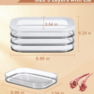 UIDUNI Japanese Deli Meat Container for Fridge with cold meat, Airtight Fridge Storage Sandwich Containers,Food Storage Boxes With Lid Meal Prep Containers For Cold Cuts,Salami,BPA Free,18.6oz 3pack