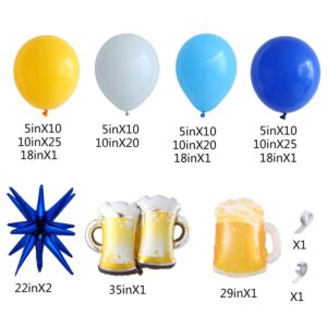 Oktoberfest Party Decorations Oktoberfest Balloon Arch Garland Kit 139Pcs Blue White Yellow Balloons for German Oktoberfest Bavarian Celebrations Beer Festival Themed Birthday Party Supplies (Blue)