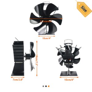 VODA Heat Powered Stove Fan 6 Blades, 120° Rotation Left-Right with Button Control, Efficient Wood Stove Fan for Heat Distribution in Fireplaces and Wood Stoves - Ideal for Eco-Conscious Homeowners