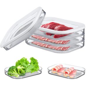 UIDUNI Japanese Deli Meat Container for Fridge with cold meat, Airtight Fridge Storage Sandwich Containers,Food Storage Boxes With Lid Meal Prep Containers For Cold Cuts,Salami,BPA Free,18.6oz 3pack