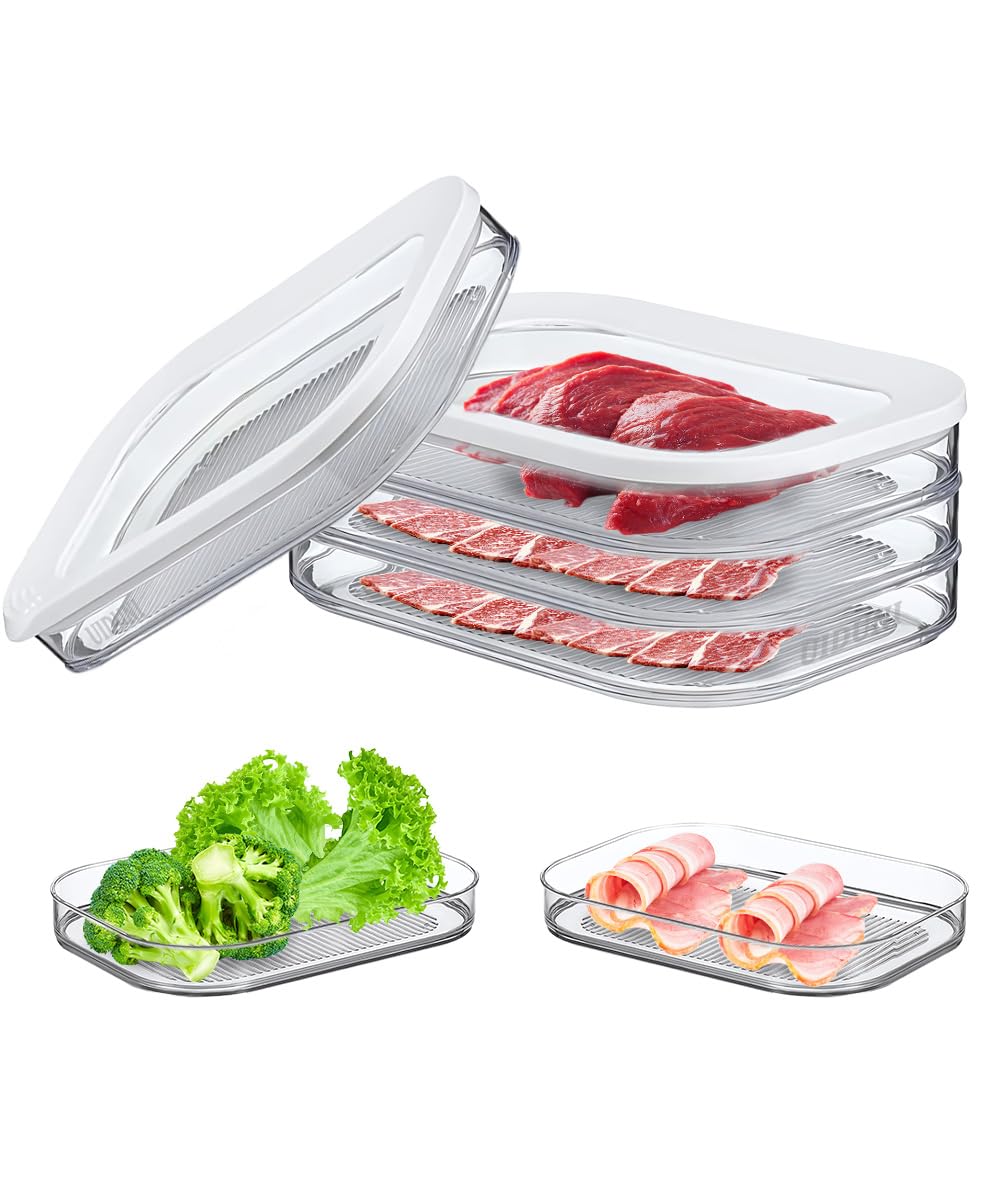 UIDUNI Japanese Deli Meat Container for Fridge with cold meat, Airtight Fridge Storage Sandwich Containers,Food Storage Boxes With Lid Meal Prep Containers For Cold Cuts,Salami,BPA Free,18.6oz 3pack