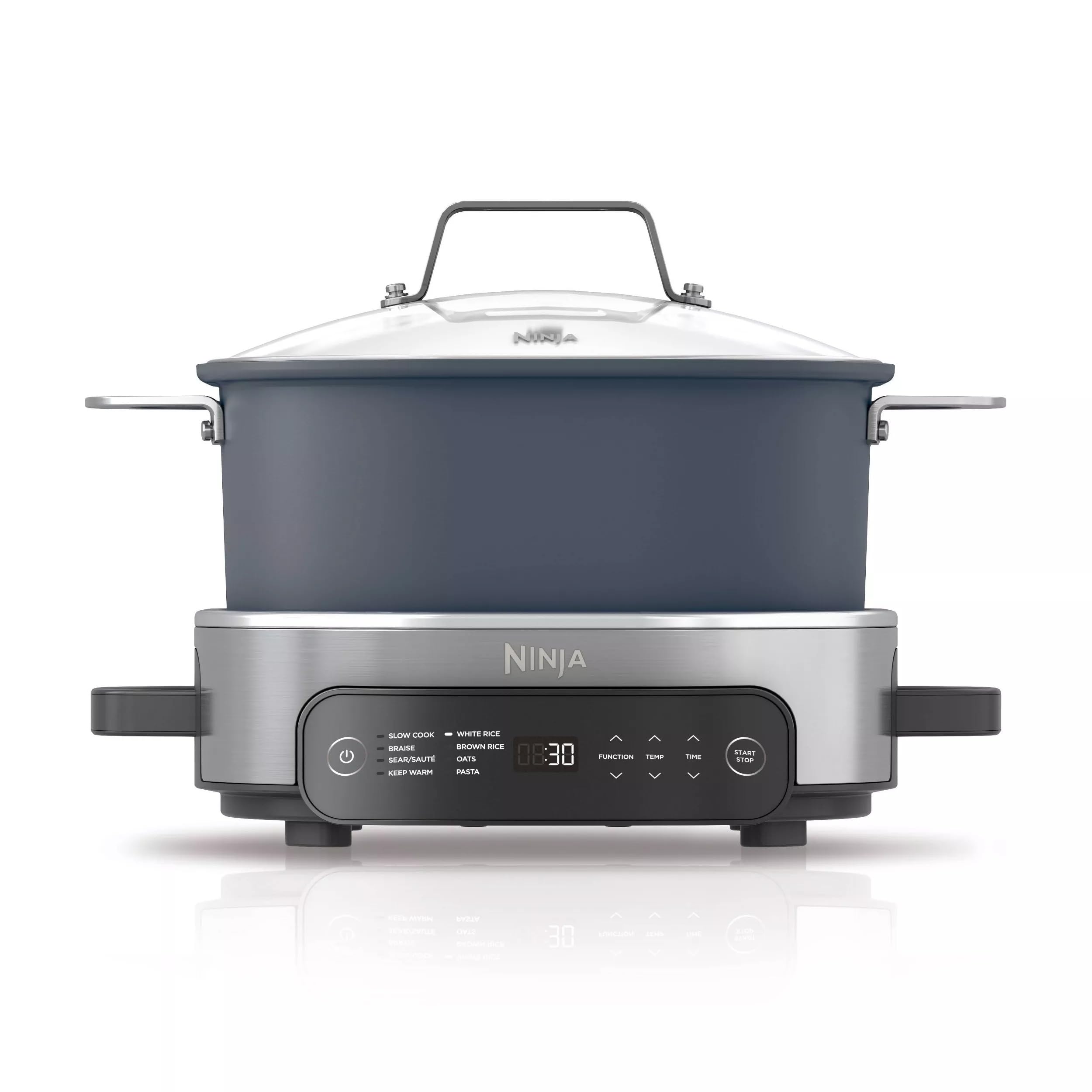 Ninja MC1101 Foodi Everyday Possible Cooker Pro, 8-in-1 Versatility, 6.5 QT, Replaces 10 Cooking Tools, Faster Cooking, Family-Sized Capacity, Adjustable Temp Control, Midnight Blue (Renewed)