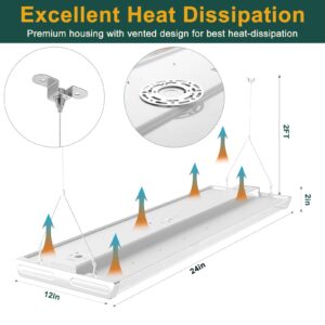 ACOHOOK 2FT 200W LED Commercial Linear High Bay Light 28000LM[Eqv.960W MH/HPS],AC100-277V【Driver Equipped】 5000K,Linear Hanging High Bay Light-2Pack