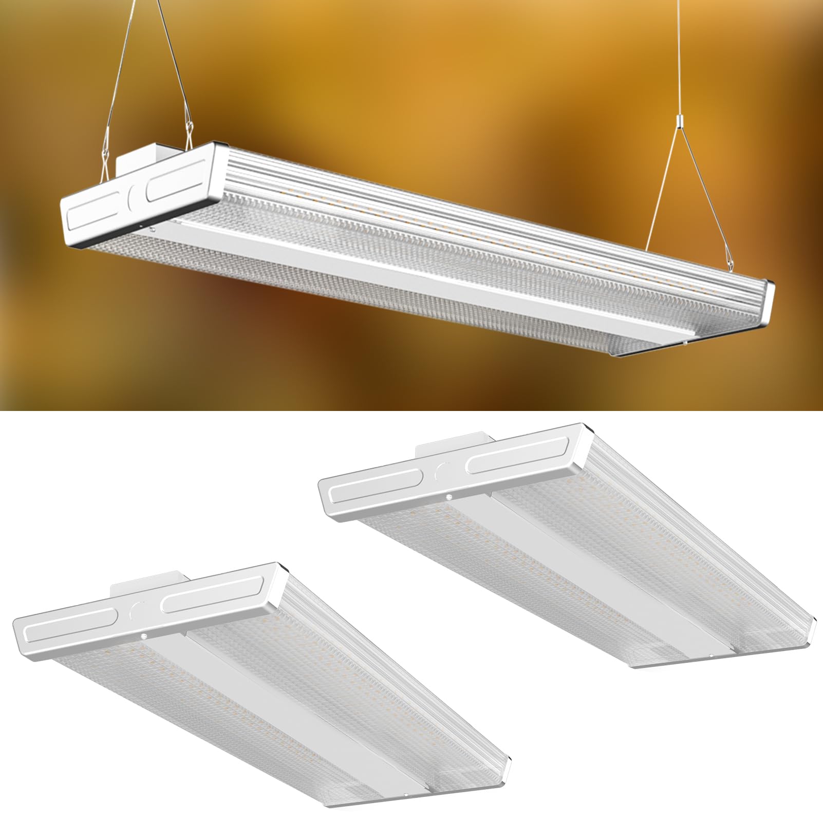 ACOHOOK 2FT 200W LED Commercial Linear High Bay Light 28000LM[Eqv.960W MH/HPS],AC100-277V【Driver Equipped】 5000K,Linear Hanging High Bay Light-2Pack