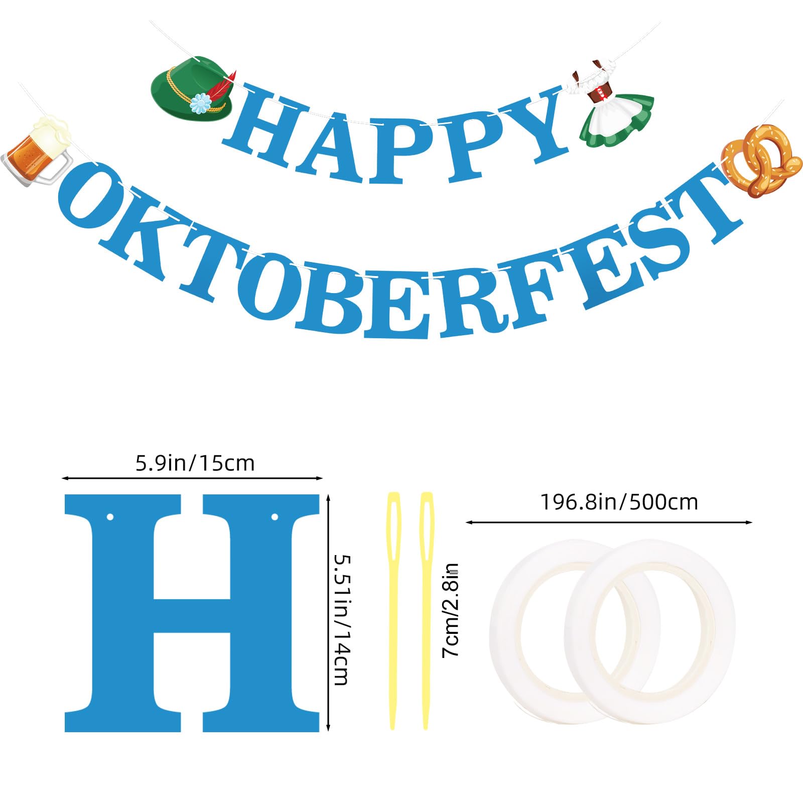 Oktoberfest Decorations Happy Oktoberfest Banner Bavarian Pennant Banner German Flag Party Bunting Garland for German October Festival Decorations Beer Party Supplies