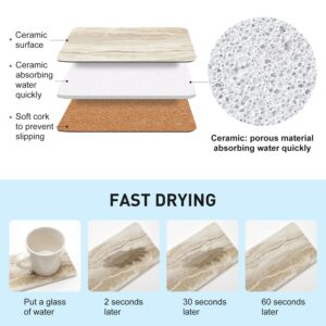 Set of 2 Drying Stone Soap Tray for Bathroom Countertop Trays Ceramic Kitchen Sink Accessories Hand Soap Dish Holder Absorbent Kitchen Tray Bathroom Sink Tray Counter Vanity Trays