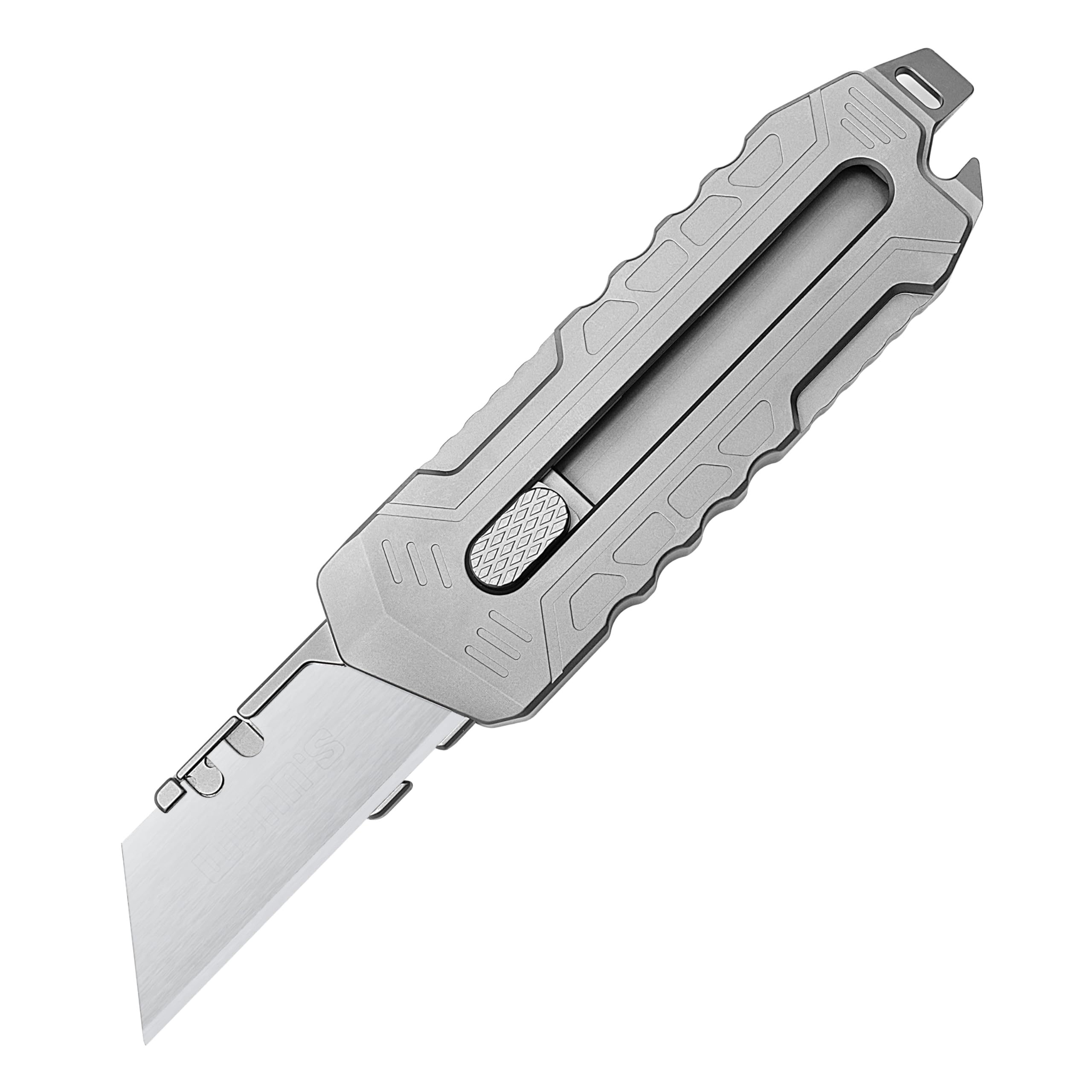 TGZUO Titanium Retractable Pocket Knife 6 inch Utility Knife with 10pcs Carbon Steel Blades