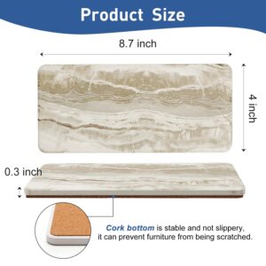 Set of 2 Drying Stone Soap Tray for Bathroom Countertop Trays Ceramic Kitchen Sink Accessories Hand Soap Dish Holder Absorbent Kitchen Tray Bathroom Sink Tray Counter Vanity Trays