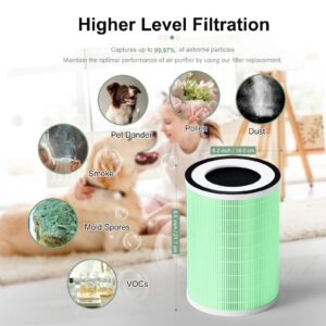 Luripid Kilo Air Purifier Filter Replacement, Compatible with Afloia KILO, KILOPLUS, KILOPRO, MIRO,MIRO PRO and MORENTO MR-Kilo, Kalo Air Purifier, 2 Pack (Green-pet Care Filter)