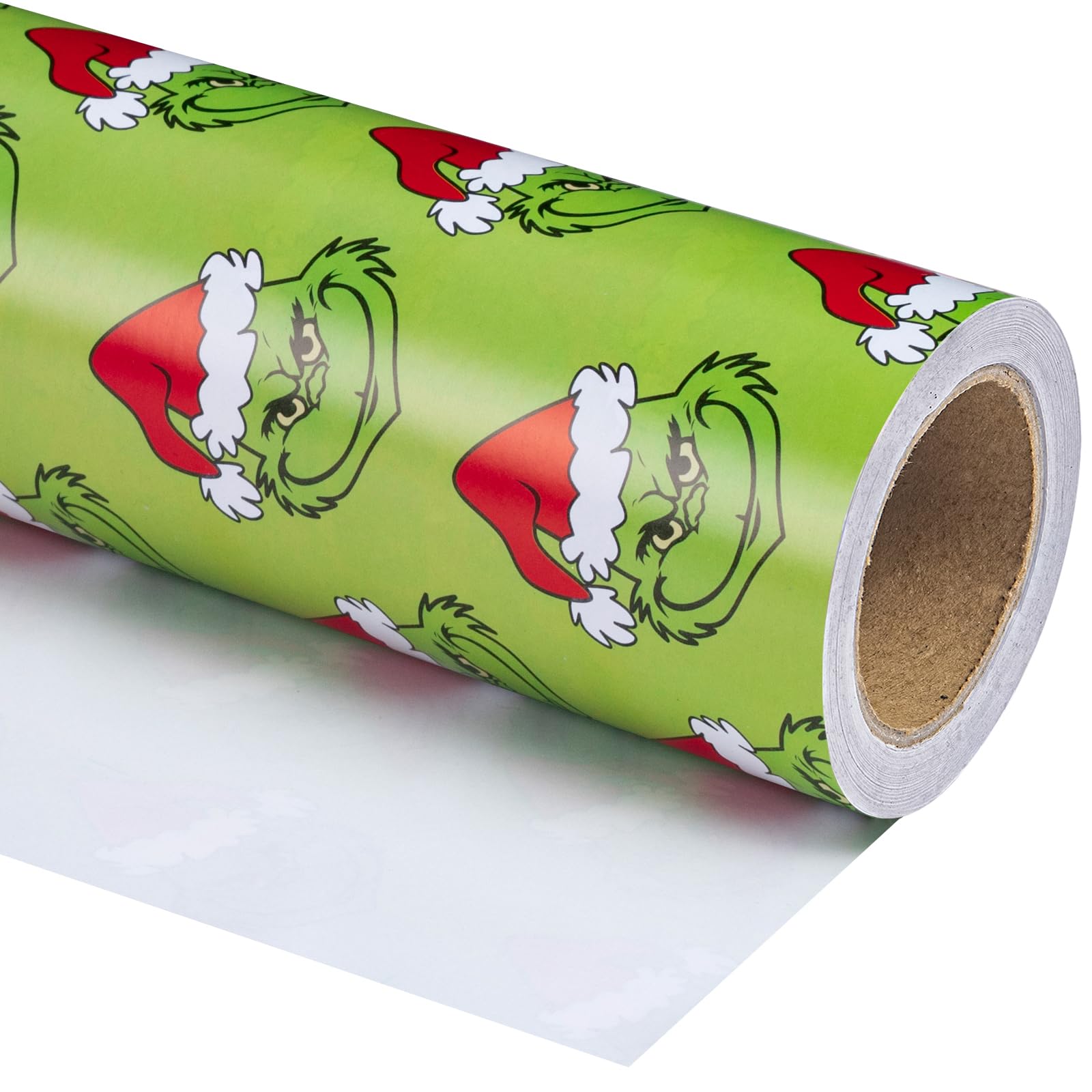 WRAPAHOLIC Funny Christmas Wrapping Paper Roll - Mini Roll - 17 Inch x 33 Feet - Green Christmas Design, Perfect for Winter Holiday, Birthday, Party