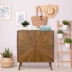 ZYBT Accent Sideboard Buffet Cabinet, Storage Cabinet with Crafted Door, Modern Dresser Cupboard, Mid Century Farmhouse Console Table Wood Bar Cabinet for Kitchen, Hallway, Living Room, Dining Room