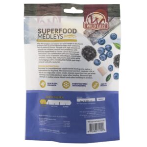 Wild Eats Cod Skins for Dogs, Superfood Healthy Dog Treat Training, 3oz Limited Ingredient Real Blueberry & Cod High in Antioxidants, High Protein, and Marine Collagen for Small, Medium and Large Dogs