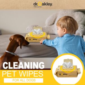 Dr. Oakley Daily Natural Dog Wipes, Honey & Oatmeal, 100 Ct, Gentle, Moisturizing, Odor-Eliminating, Alcohol-Free, Vet Approved